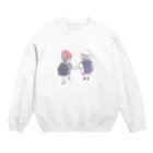 浅山しおん（ハリネズミのソフィー）のオリジナル　手を繋いで歩く幼い二人の女の子 Crew Neck Sweatshirt