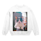 Rock in Catsの猫毛団のぽんちゃん Crew Neck Sweatshirt