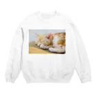 パソコン教室ビギナーのぐっすりねこ Crew Neck Sweatshirt