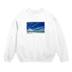 SAKURA スタイルの白い砂浜とビーチ Crew Neck Sweatshirt