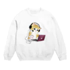 mofusandの在宅勤務のプロ、その名は猫。 Crew Neck Sweatshirt