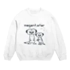 レオンプラスのお店【メガスタファーム ver.】のミーアキャット(モノクロ) Crew Neck Sweatshirt