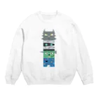 Wave8284の西の妖怪トーテムポール Crew Neck Sweatshirt