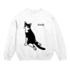 ハチワレ猫　ハチのお店のハチワレ猫　ハチ Big 正面 ver. Crew Neck Sweatshirt