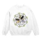 梅咲イラストワークの和猫じゃらし Crew Neck Sweatshirt