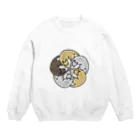 梅咲イラストワークのねこねこ花の紋【タビー】 Crew Neck Sweatshirt