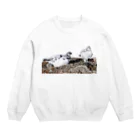 静かな山の頂への雷鳥のカップル Crew Neck Sweatshirt