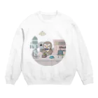 あま田こにーのふくろうさんの、ふくろうカフェ Crew Neck Sweatshirt