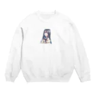 SAKURA スタイルの黒髪ロング女子 Crew Neck Sweatshirt