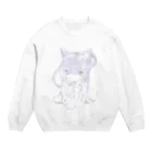 ゆーきんの絵ぐっずのにゃやむにゃー Crew Neck Sweatshirt