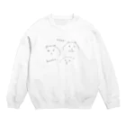 なてぃ子.  ハムスターの寝起きのハクたん（黒線） Crew Neck Sweatshirt