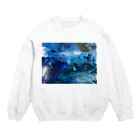 タナツキ商会のBLUE×ブルー×青 Crew Neck Sweatshirt