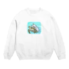 ファンシーショップ Torinikuの白猫と海がめ Crew Neck Sweatshirt