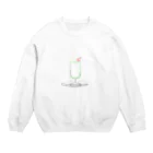 涙風(るいかぜ)のクリームソーダ(もじ) Crew Neck Sweatshirt