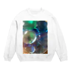 Yume zukin の光 ビー玉 青 すき Crew Neck Sweatshirt