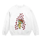 ハッピー・ラブラドールズのハートの雨とイエローラブラドール Crew Neck Sweatshirt