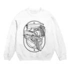 豚猫のミリタリー　ハンドガン　 Crew Neck Sweatshirt