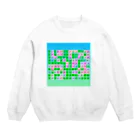 LalaHangeulのかなだらまばさ　グリーン(グラデーションバック Crew Neck Sweatshirt