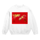 さわだけケロショップの鳳凰屏風画 Crew Neck Sweatshirt