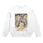 torisun shop (SUZURI)のこんぺいとうな雨降りぞうさん Crew Neck Sweatshirt