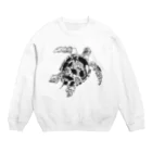 びりぃのうみがめ さかな（ブラック） Crew Neck Sweatshirt