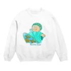 鎌倉のご当地キャラぶったくんのsurf Butta-kun(green) Crew Neck Sweatshirt