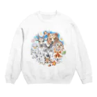 ＰＵＧＬＡＮＤの熊・鹿・フクロウ・オオカミ・キツネ・鷹・イモリ・うさぎ・リス・ジョウビタキ Crew Neck Sweatshirt