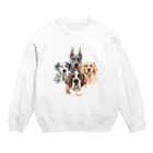 SANKAKU DESIGN STOREの賢くて優しい、大きい犬たち。 Crew Neck Sweatshirt