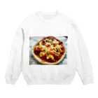 しろうさぎのピザ Crew Neck Sweatshirt