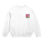  🐤あひるさん🐤のUFOに吸い込まれてるアヒル Crew Neck Sweatshirt