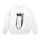 中華点々の手足の柄がぷちぷちのねこはお腹もぷちぷち Crew Neck Sweatshirt