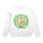 犬グッズの店しえるぶるーのシロツメクサのリース　柴犬 Crew Neck Sweatshirt