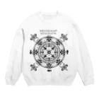 PygmyCat　suzuri店の猫召喚魔法陣（黒線） Crew Neck Sweatshirt