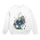 ろう飼い主のオウムと地球儀デジタルver Crew Neck Sweatshirt