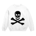 DRIPPEDの海賊旗スカル-Jolly Roger サミュエル・ベラミーの海賊旗-黒ロゴ Crew Neck Sweatshirt