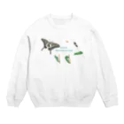 kitaooji shop SUZURI店のナミアゲハの発生サイクル Crew Neck Sweatshirt