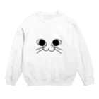 M6Rukaのにゃんこふぇいす /猫 Crew Neck Sweatshirt