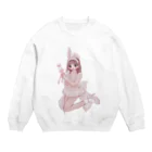 みつめのうさπ Crew Neck Sweatshirt