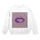 しぶき   やの紫の唇 Crew Neck Sweatshirt