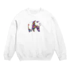 模様動物(鈴木りさむーん)の模様動物 パンダ_パープル Crew Neck Sweatshirt