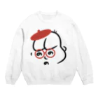 ひらがなでしのぶの丸い眼鏡のひらがなでしのぶ Crew Neck Sweatshirt