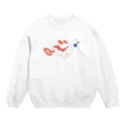 まいこ｜ほっこりイラスト🖌️の泡ぶくカエルアンコウ Crew Neck Sweatshirt