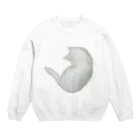 ゆれる銀の白猫の恋ちゃん Crew Neck Sweatshirt