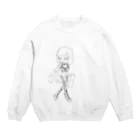 Cherish/ku-yaのランジェリーショート(ものくろ) Crew Neck Sweatshirt