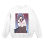 真田めものセーラー服少女 Crew Neck Sweatshirt