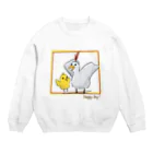 mizutama_のHappy Day!(にわとりとひよこ) Crew Neck Sweatshirt