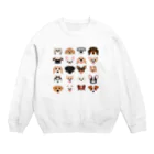 kimchinのいろいろな犬種のかわいい顔 Crew Neck Sweatshirt