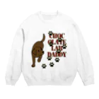 ハッピー・ラブラドールズのChocolate Lab Daddy　チョコレートラブラドール Crew Neck Sweatshirt