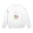 フラワープリンセスのビオラのドレスを着たウサギ Crew Neck Sweatshirt