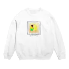 j8ie de vivre♪の　インコ隊　手書きの額に飾ってみた『小６作品　仲良しインコの絵 Crew Neck Sweatshirt